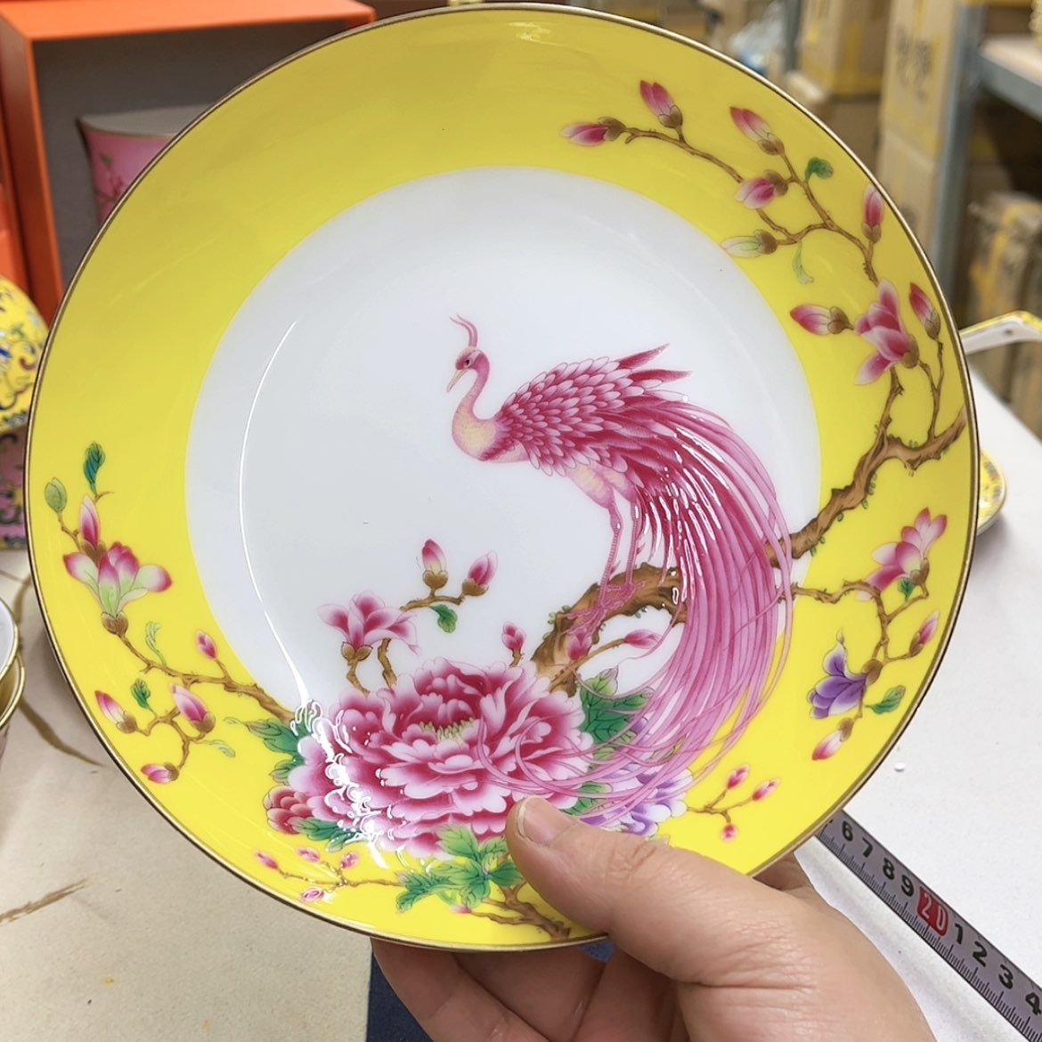 【闪购商品】骨瓷8英寸10深黄。。。。。。