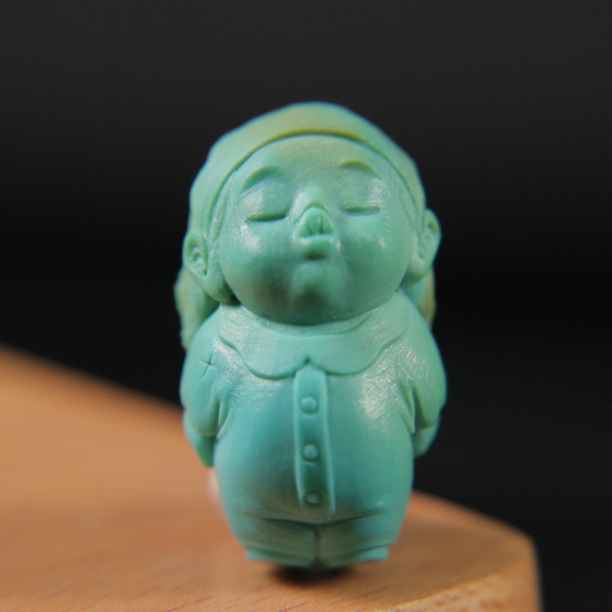 原矿绿松石童趣嘟嘟嘴 尺寸13.5×24×15.5mm，重6.58g