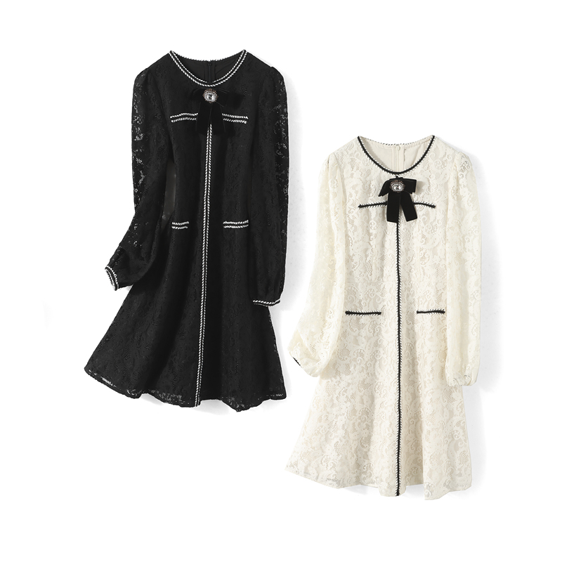 27060【羽系列】显瘦蕾丝百搭连衣裙221L037