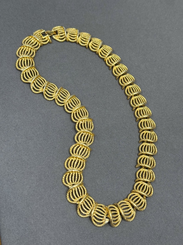 铜合金项链 Vintage镂空贝壳素金项链