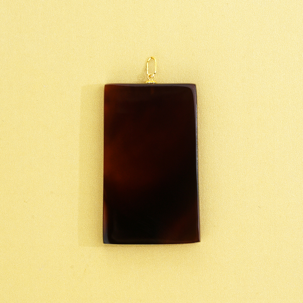 孤品18K琥珀无事牌吊坠10871（Joyce娇姐）