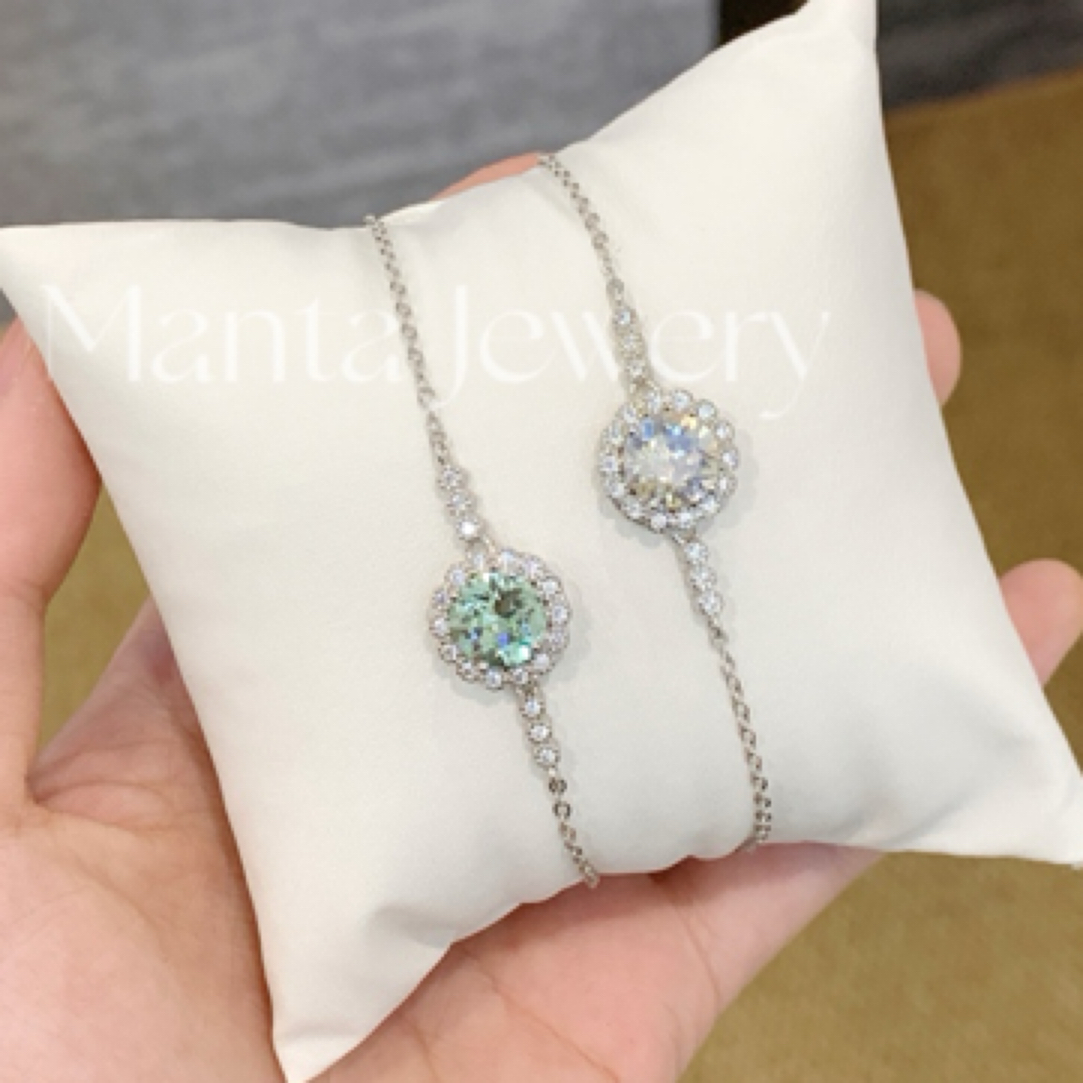 925银手链 【小葵花】s925银施华钻纯欲爆闪手链精致简约重工