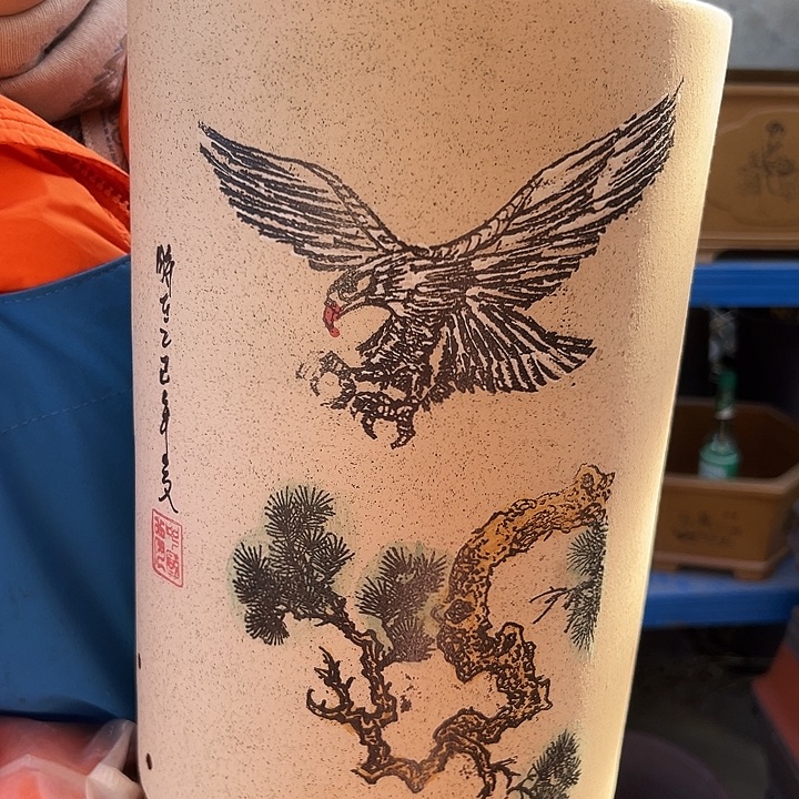 白老鹰笔筒大花盆花盆花盆