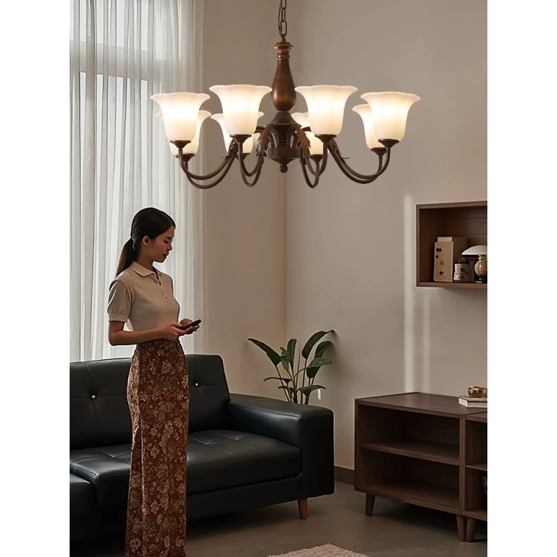 法式中古风客厅吊灯美式复古vintage餐厅灯美拉德高级感主卧室灯