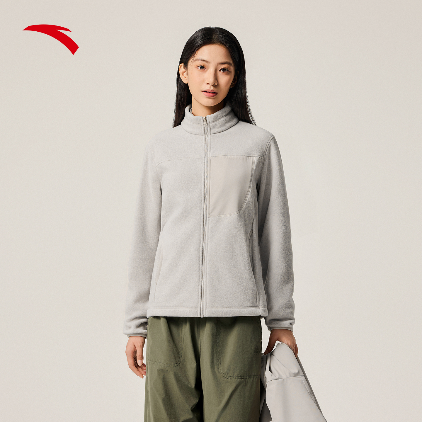 ANTA/安踏户外露营女子两件套上衣防风防水保暖拉链连帽运动外套