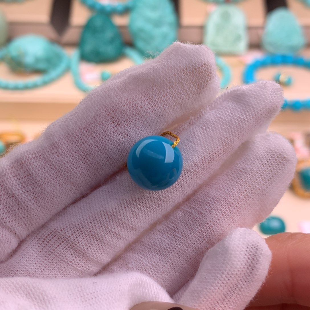 绿松石珠宝奇石未镶嵌11.6mm