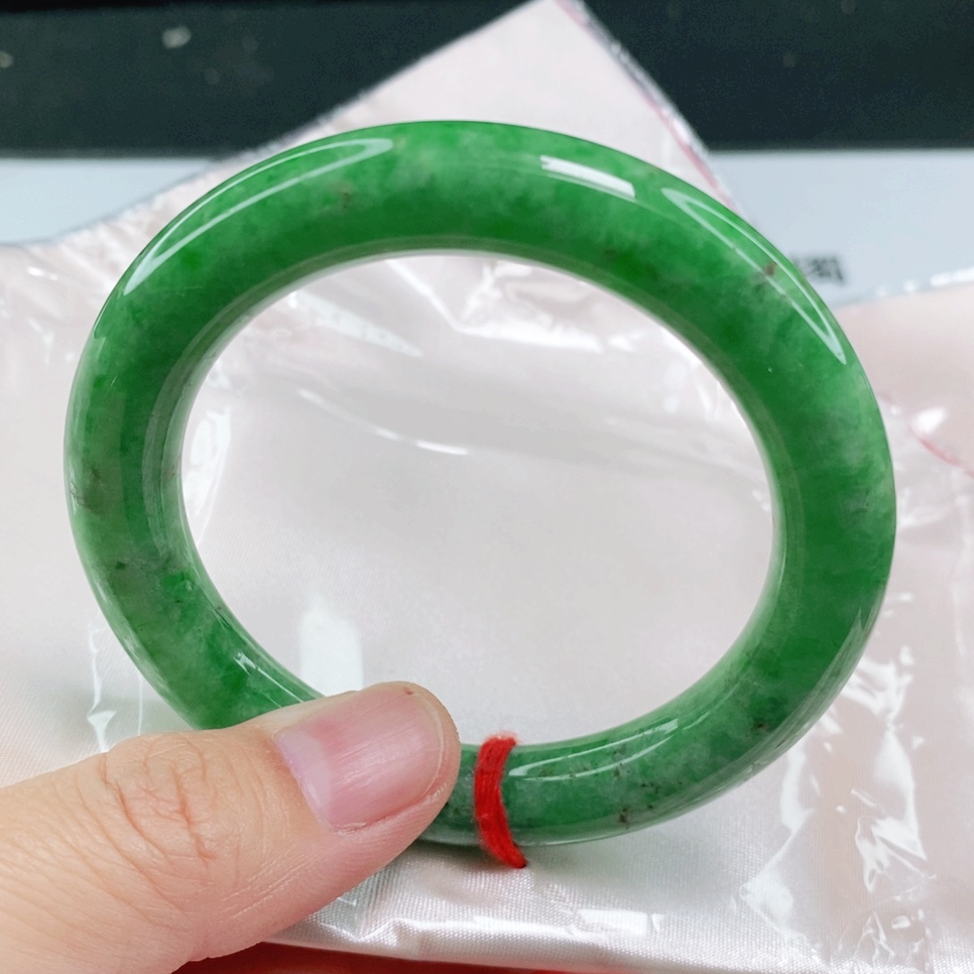 未镶嵌手镯翡翠55圈口圆条