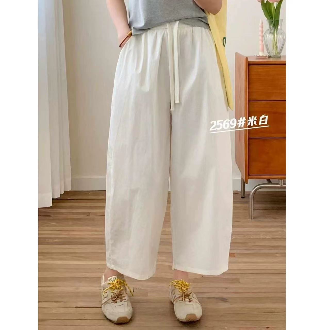 (2569休闲裤）松紧腰抽绳休闲裤84