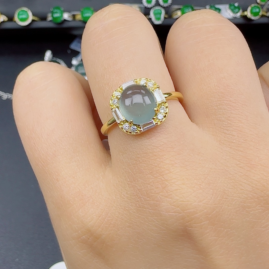 翡翠戒指银S925镶嵌111111111