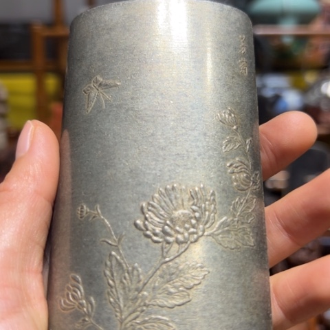 蜜安罐瓷香炉锡茶则