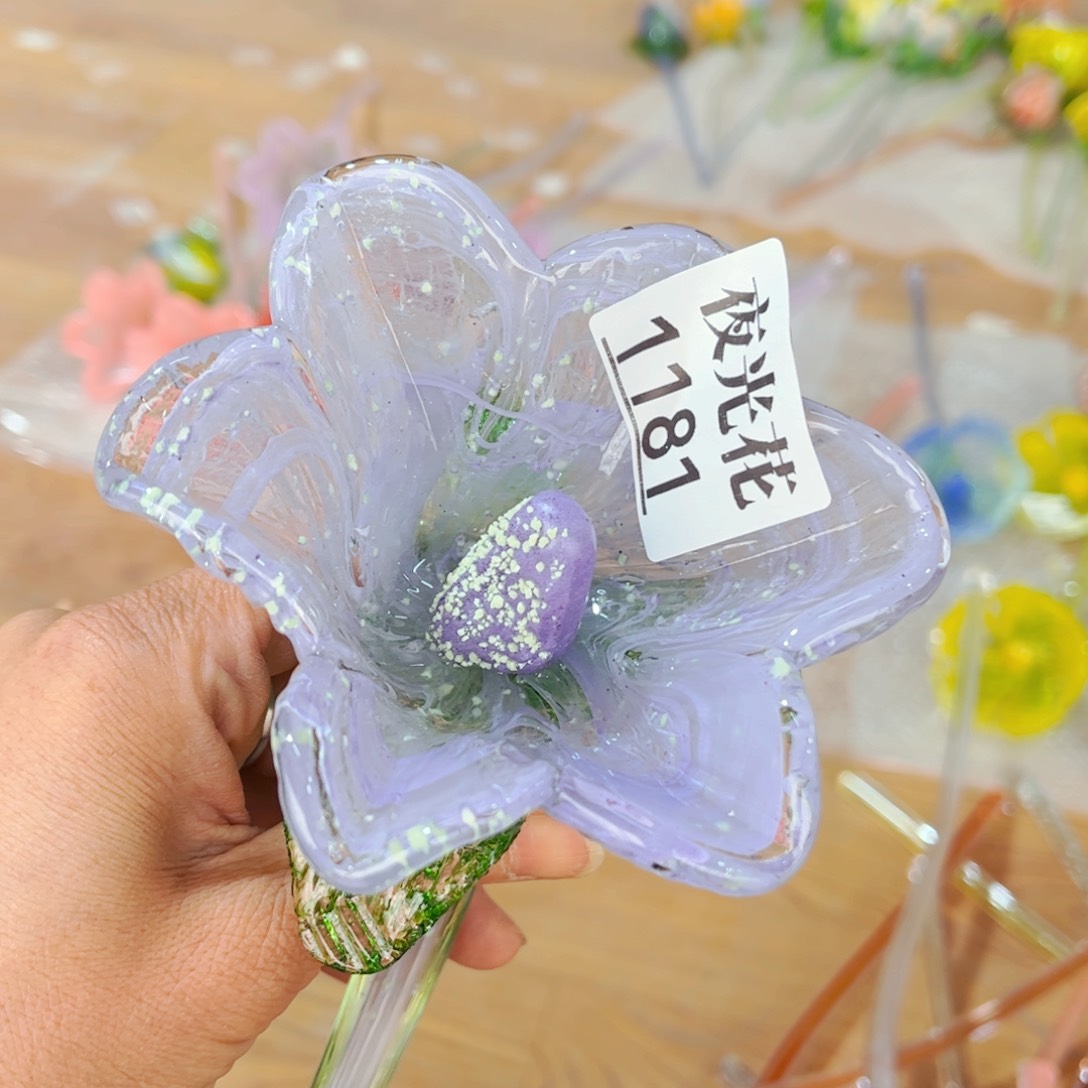 琉璃夜光花1181 花瓶摆件长40