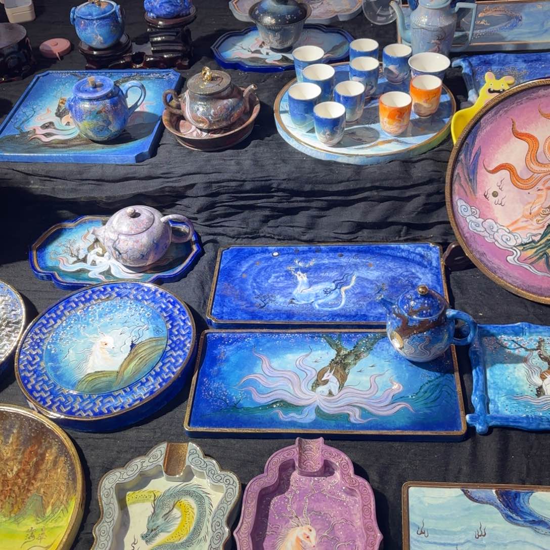 陶摆件可爱的茶具