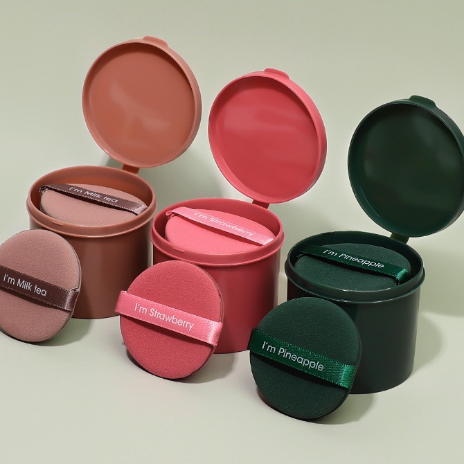 派系粉扑气垫粉扑草莓派非乳胶干湿两用化妆圆形海绵粉扑美妆工具