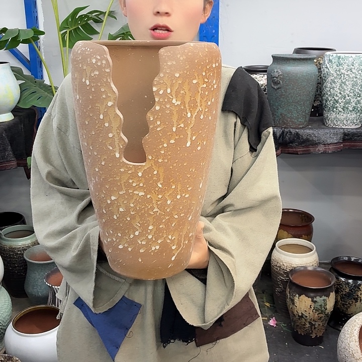 20×37 -粗陶花盆有孔-买买买