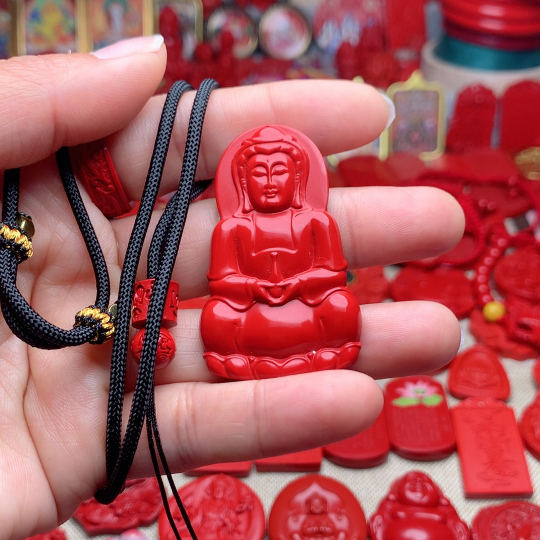 天然辰砂工艺品朱砂吊坠