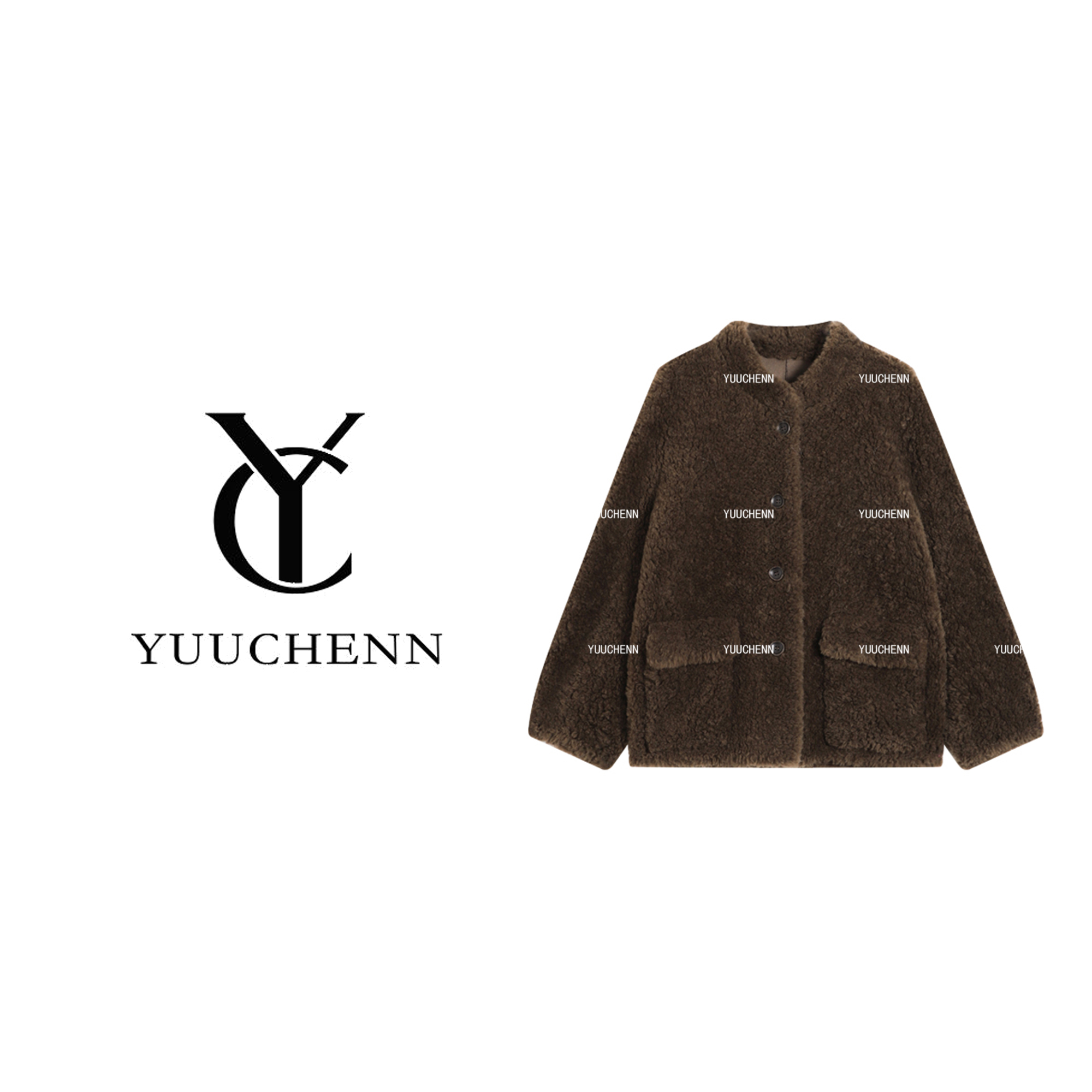 YUUCHENN"软乎乎"秋冬100%绵羊毛立领长袖保暖外套25C-W65121