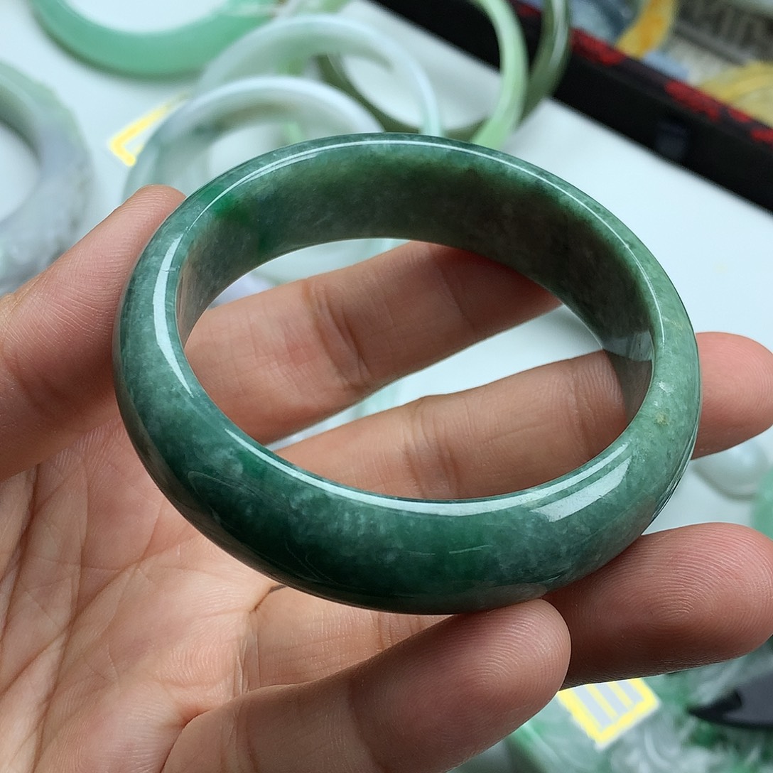 翡翠未镶嵌手镯天然翡翠52.3