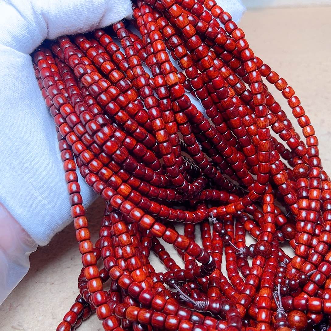 手串/手链小叶紫檀55直切帝王泥龙鳞底108颗