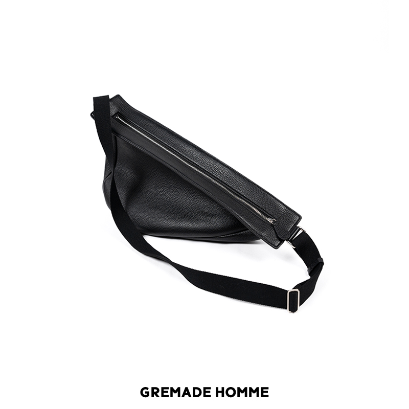 GREMADE ROW风进口肉感荔枝细纹头层牛皮马鞍香蕉包