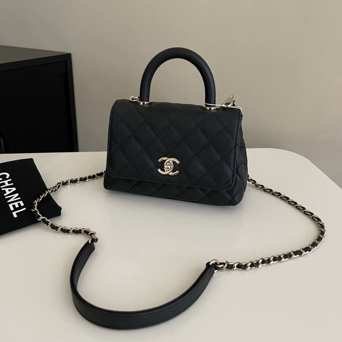 99新 Chanel/香奈儿 25A mini cocohandle 手提单肩斜挎包 6725