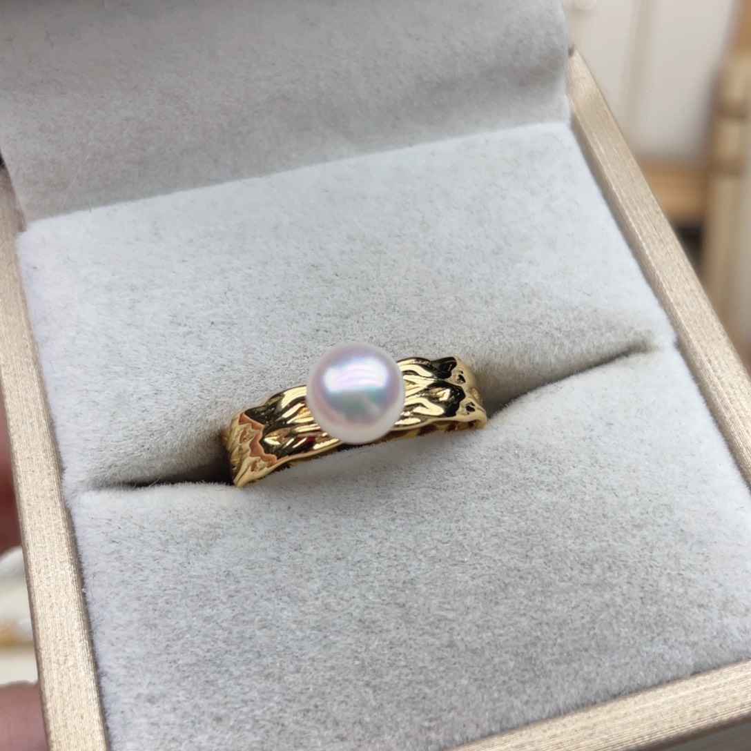 银S925镶嵌海水珍珠戒指E135