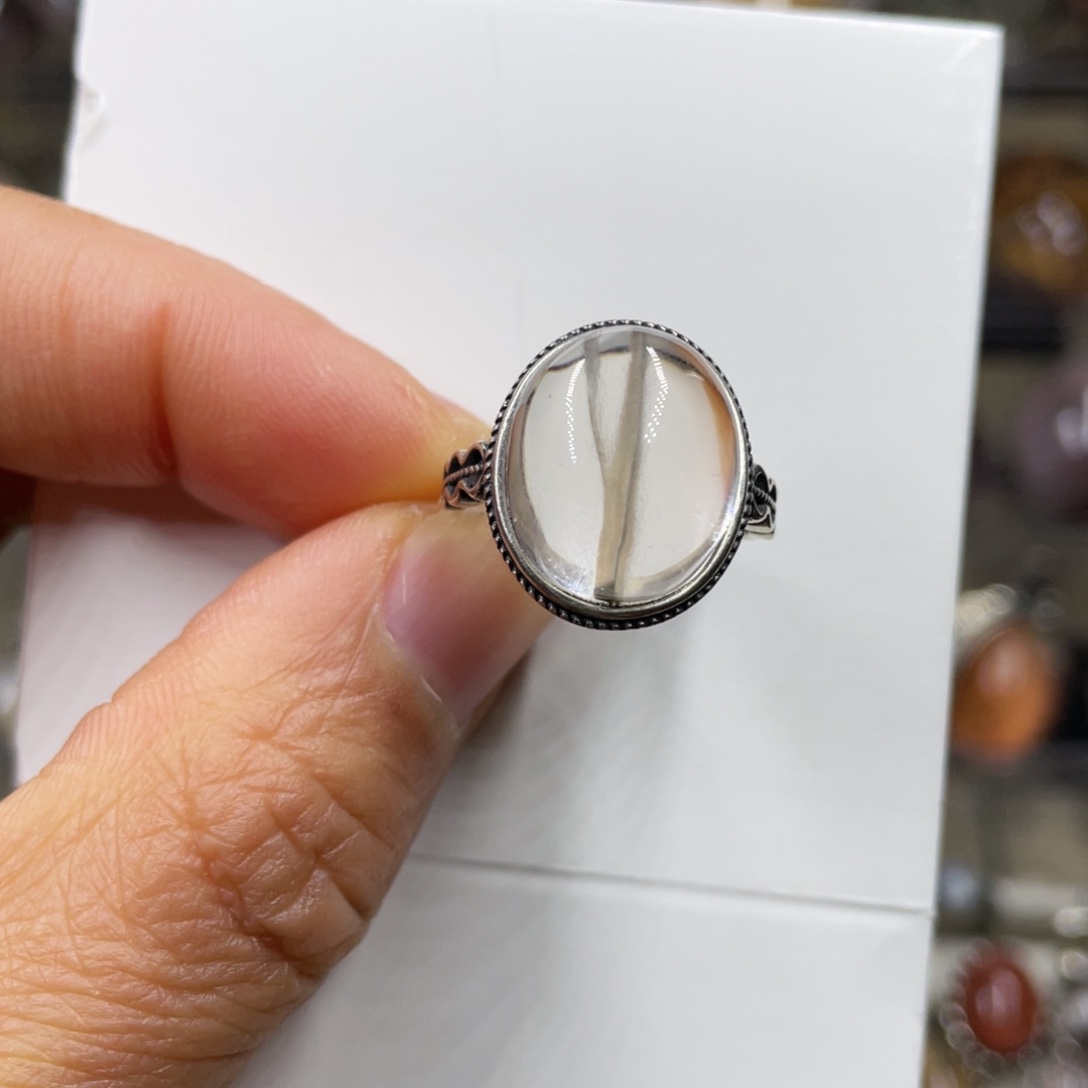 【闪购商品】水晶珠宝半成品银S925镶嵌戒指