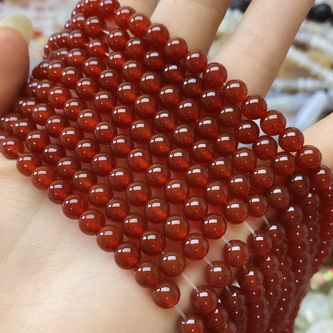 玛瑙/玉髓未镶嵌珠宝半成品卡六红玛瑙一条