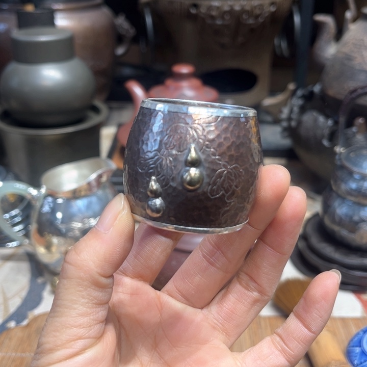 蜜安罐瓷香炉锡茶则