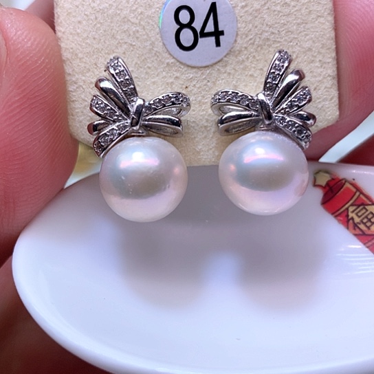 淡水珍珠耳饰银S925镶嵌