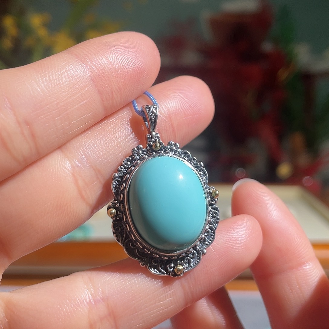 绿松石配饰银S925镶嵌