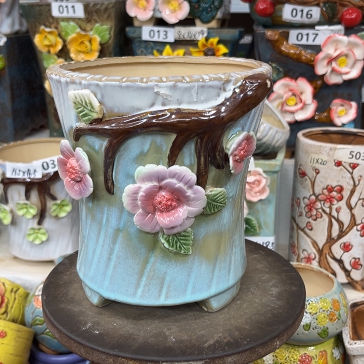 紫砂花盆粗陶材质多肉花盆