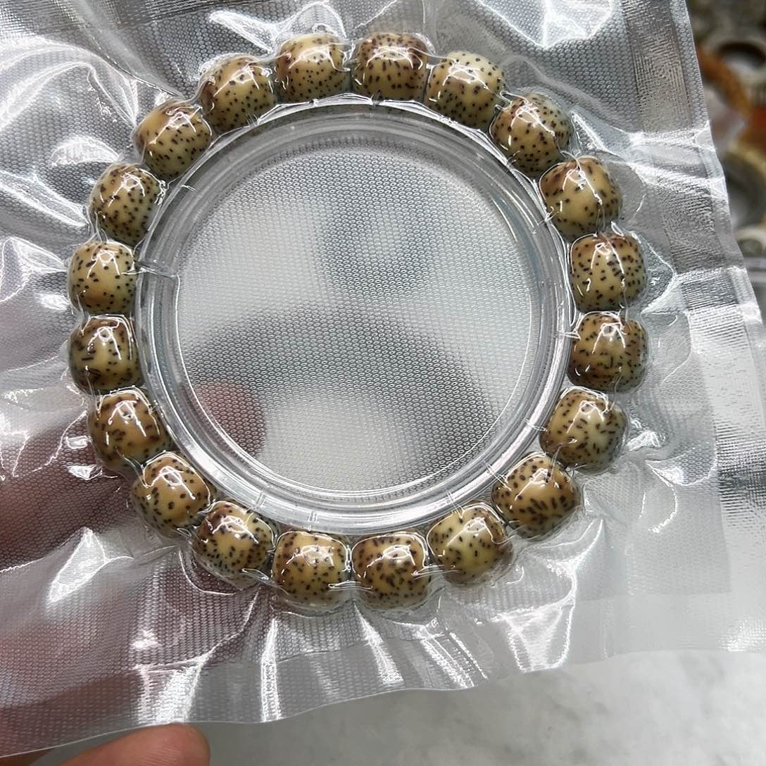 星月菩提手串42高端糯冰火烧云石玉星月菩提单圈12