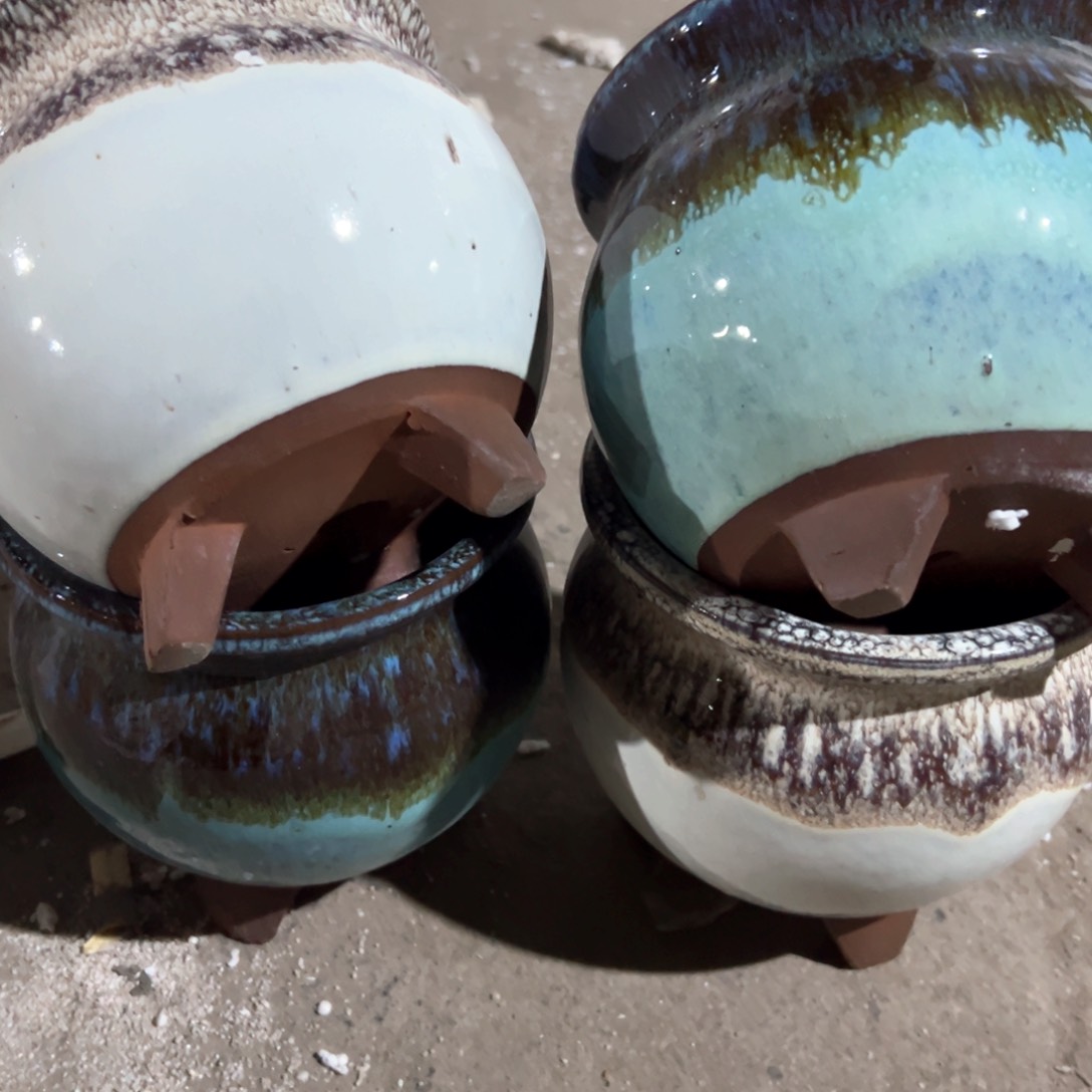 红陶瑕疵13-13四个