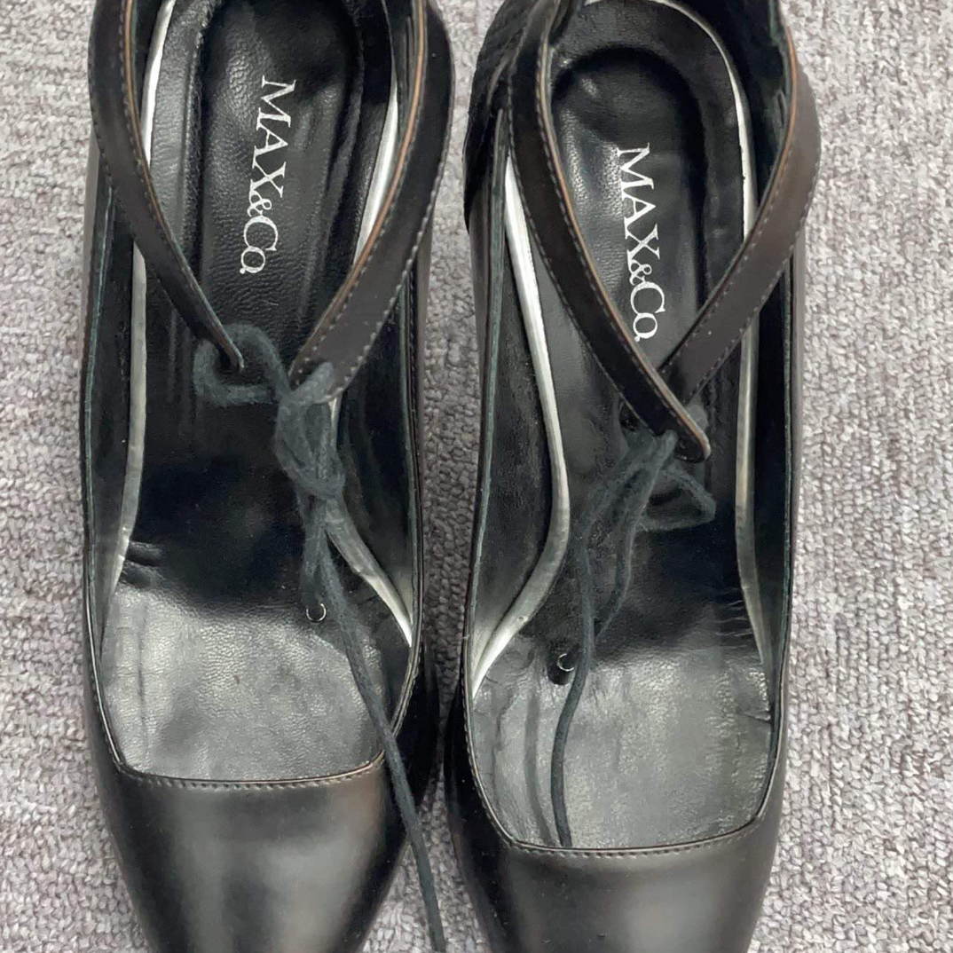 99新 MaxMara A8876 max&co 黑色 高跟鞋 98新 38码 