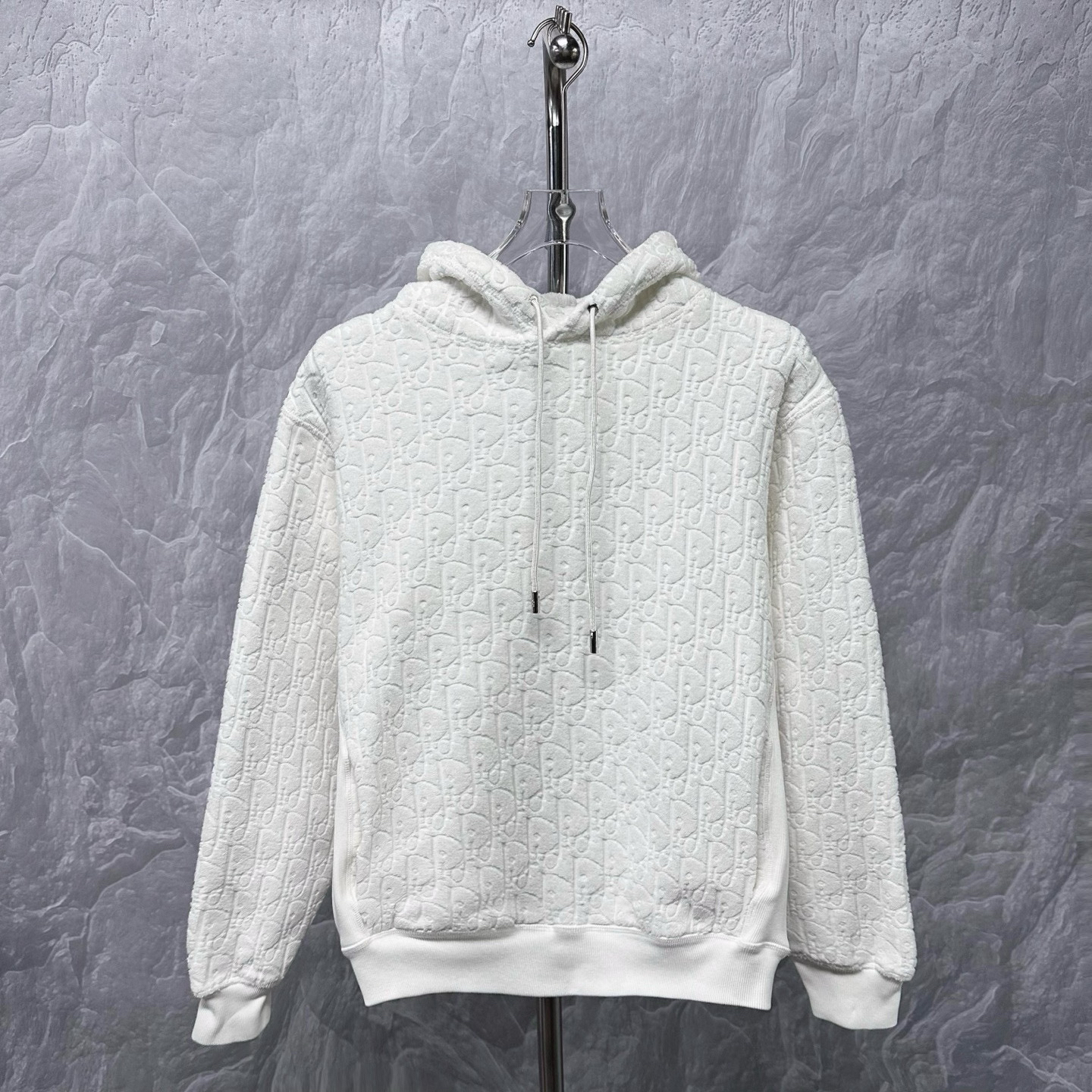 未使用 DIOR/迪奥 满印提花连帽毛巾卫衣 L码 J01512