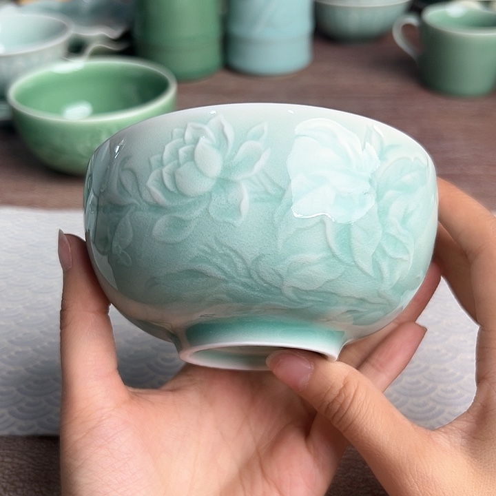 龙泉云间青瓷小米茶器
