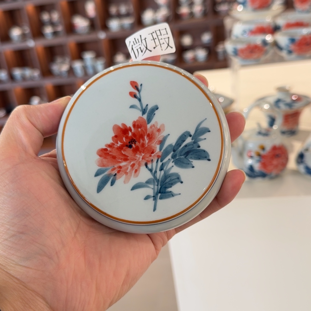 釉下手绘茶具微瑕