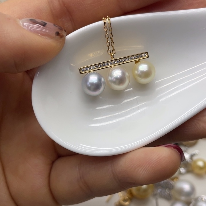 海水珍珠项链银S925镶嵌