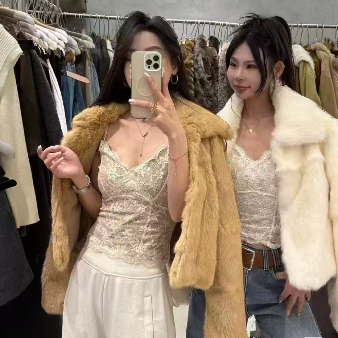【薇麽麽】薇薇自留兔毛皮草外套