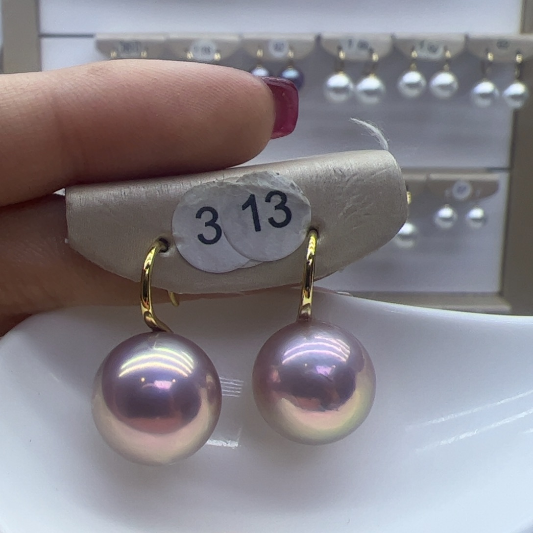 淡水珍珠耳饰18K金镶嵌
