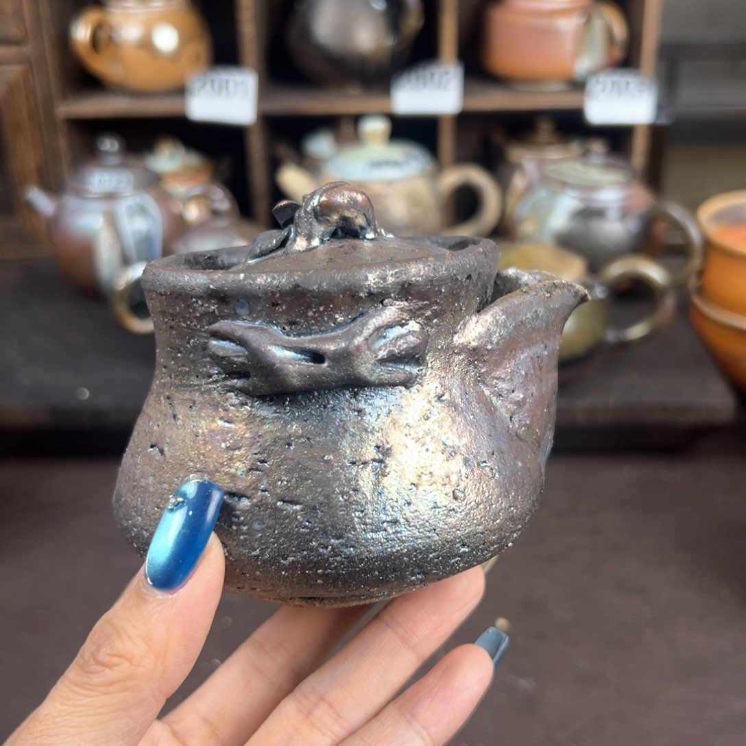 杯柴烧茶器铁胎宝瓶