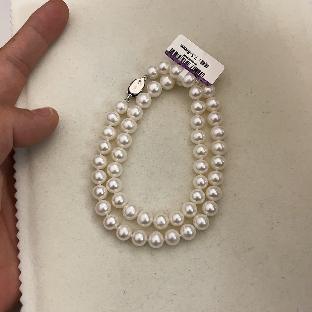 颈饰银S925镶嵌淡水珍珠