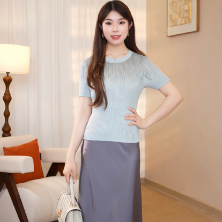 【多多】气质优雅女装 桑蚕丝醋酸花瓣领烫钻小衫上衣  Y2587