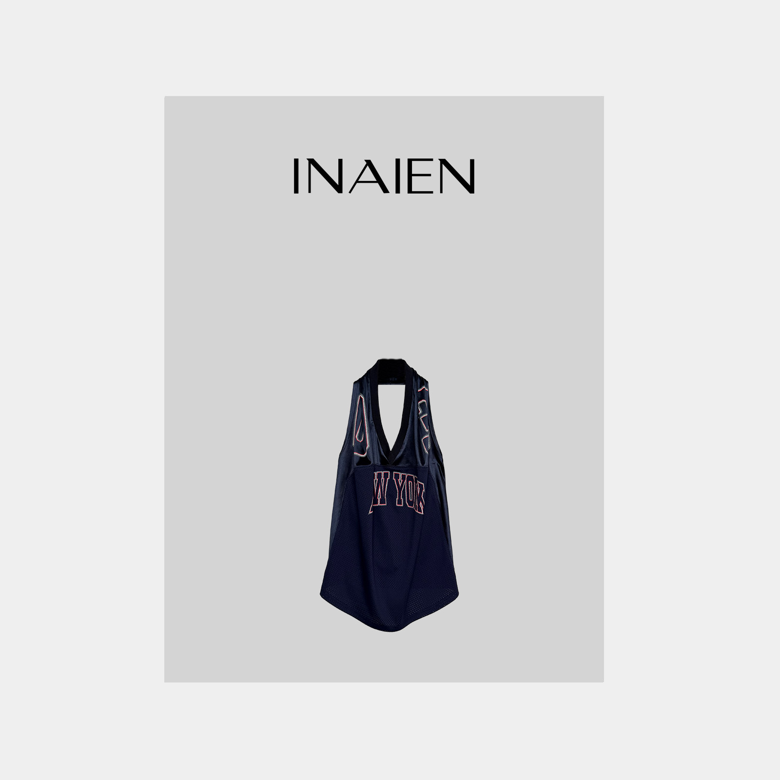 【INAIEN】线上款 “笑笑私服” 挂脖美式球衣  w8161