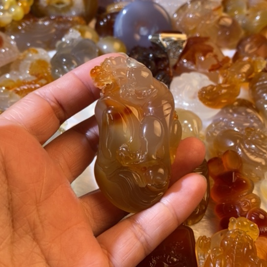 玛瑙/玉髓玛瑙手把件未镶嵌倒*差