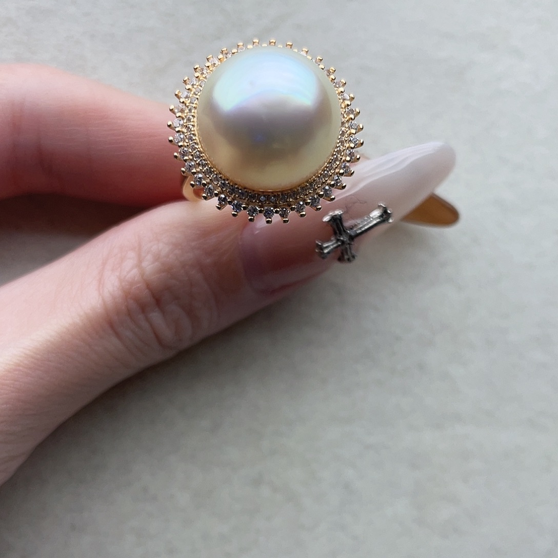 海水珍珠银S925镶嵌戒指147