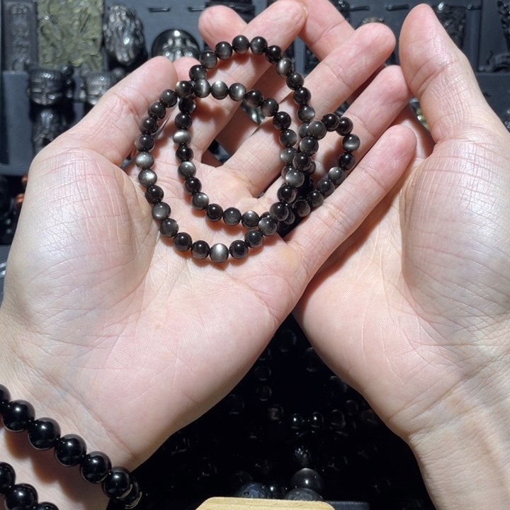 拾***柒黑曜岩未镶嵌手串