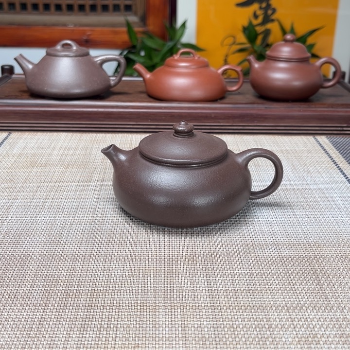 紫砂茶壶寒江紫泥