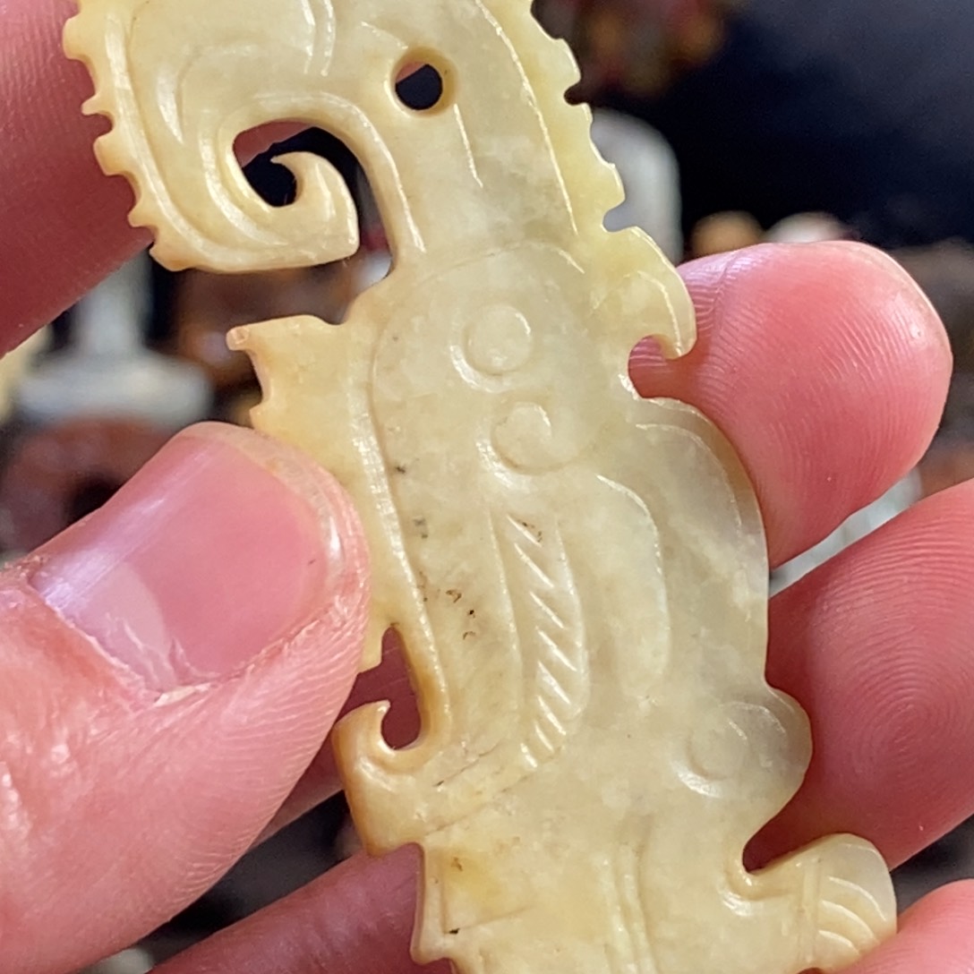 和田玉挂件未镶嵌鹏**角