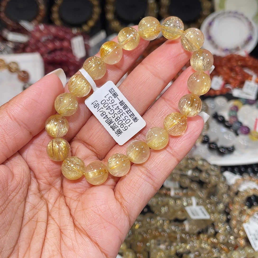 M***️发晶手串未镶嵌已实名金发9.8m